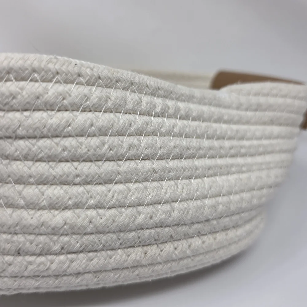 Basket Rope White Brown Handles 10 x 4 Approx